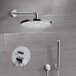 Remer SFH62 Chrome Shower System With Rain Shower Head and Hand Shower